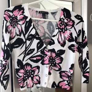 Beautiful INC Shrug with rhinestone buttons.